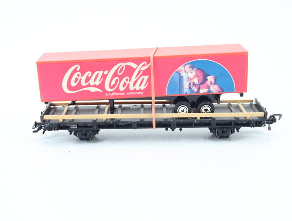 Trix H0 24067 Güterwagen Flachwagen mit Auflieger 305 7 073-1 DB / NEM