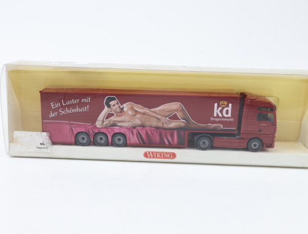 Wiking H0 Modellauto LKW MAN TG-A "kd Drogeriemarkt" Werbemodell Rot 1:87
