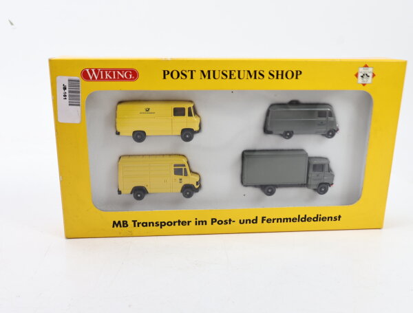 Wiking H0 81-23 Modellauto Set Post Museum Shop MB Transporter 1:87