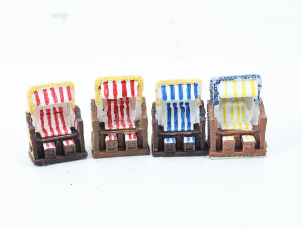 4x Ausschmückung Mini Deko-Strandkorb Dekoration 3x 3,5 x 2 Polystone MR392260