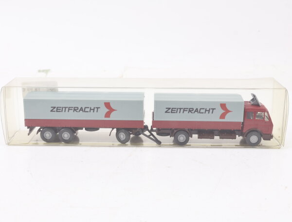 Wiking H0 455/2 Modellauto LKW MB Pritschen-Lastzug "Zeitfracht" 1:87