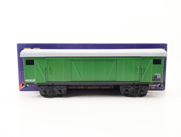 E1561 Merkur Spur 0 gedeckter Güterwagen grün "MERKUR" CSD