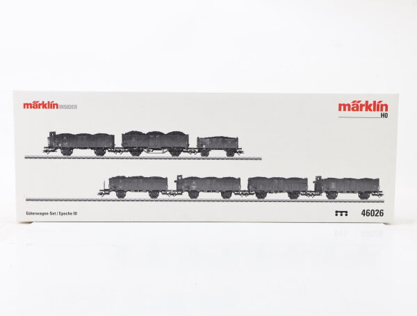 Märklin H0 46026 Güterwagenset 7-tlg. offener Hochbordwagen mit Ladegut