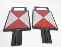 2x Zugschlußtafel Zg2 Zugschlussscheibe Signalscheibe DB schwarz