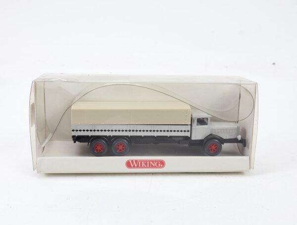 Wiking H0 843 01 23 Modellauto Pritschen LKW MB L 10000 Grau 1:87
