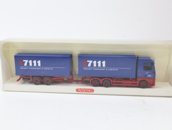 Wiking H0 Modellauto LKW MAN TGA Transit Transport & Logistik 17111 Blau 1:87