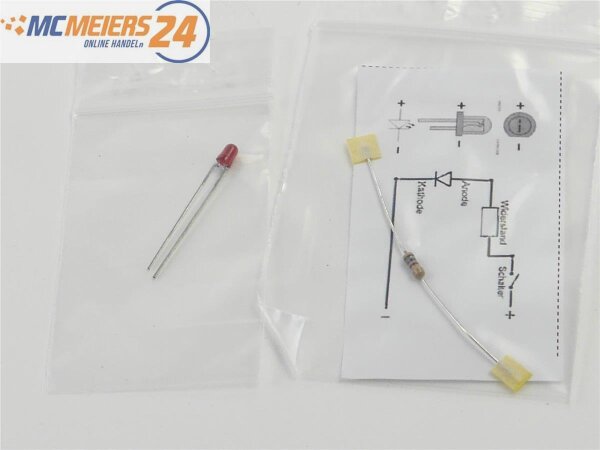 E437 Beleuchtung Lampe Licht LED rot inkl. Widerstand für den Modellbau