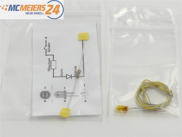 E437 Beleuchtung Lampe Licht Glühlampe gelb inkl. Widerstand für den Modellbau