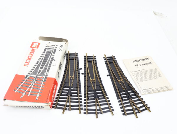 Fleischmann H0 6044L 3x Modellgleis Weiche Handweiche links