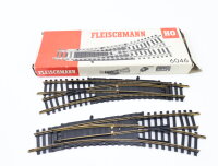 Fleischmann H0 6046 L/R 2x Modellgleis Bogenweiche Handweiche links rechts