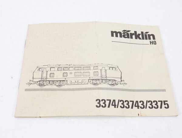 Märklin H0 3374/33743/3375 Anleitung Beschreibung für Diesellok DB 1:87