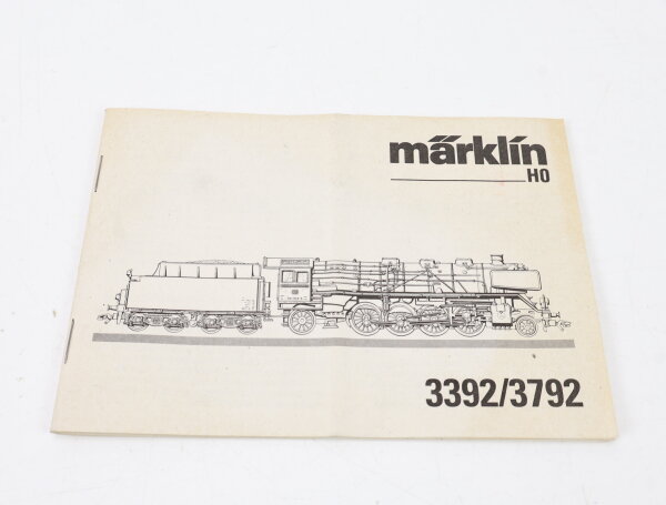 Märklin H0 3392/3792 Beschreibung Anleitung Dampflok BR 041 334-4 DB