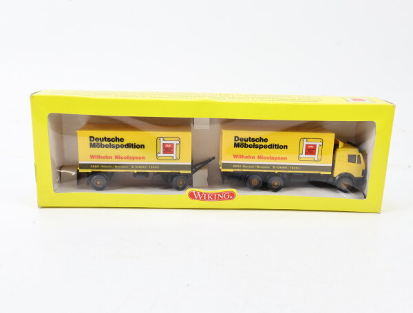Wiking H0 Modellauto LKW Deutsche Möbelspedition Wilhelm Nicolaysen Gelb 1:87