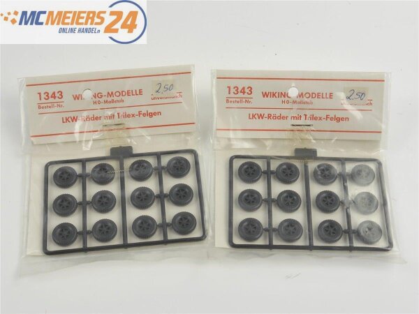E73 Wiking H0 1343 2x Zubehör Ersatzteile LKW-Räder mit Trilex-Felgen *NEU*
