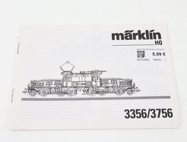 Märklin H0 3356/3756 Beschreibung Anleitung Elektrolok E-Lok BR 13305 SBB