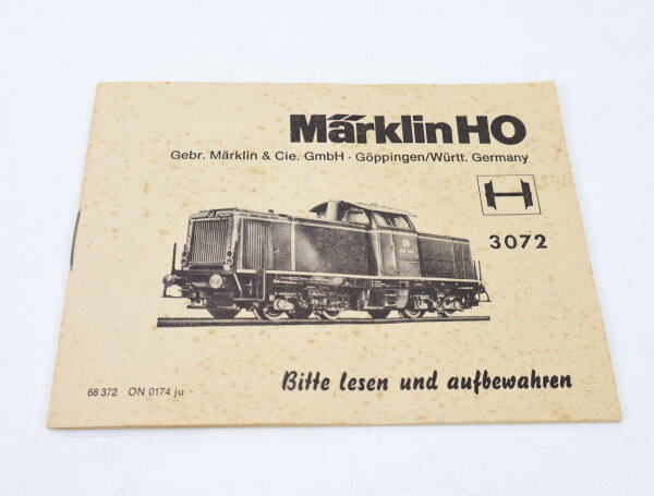 Märklin H0 3072 Anleitung Beschreibung für Diesellok BR 212 V 100 DB 1:87