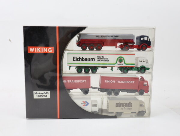 Wiking H0 198402 Modellauto LKW Set Werbemodell 1983/84 1:87