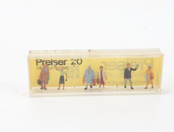 Preiser H0 Nr. 20 Figuren-Set 6-tlg. Reisenede m. Koffer Stadtleben Bahnhof 1:90