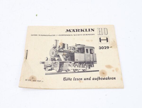 Märklin H0 3020 Beschreibung Anleitung für Dampflok Tenderlok BR 3029 1:87