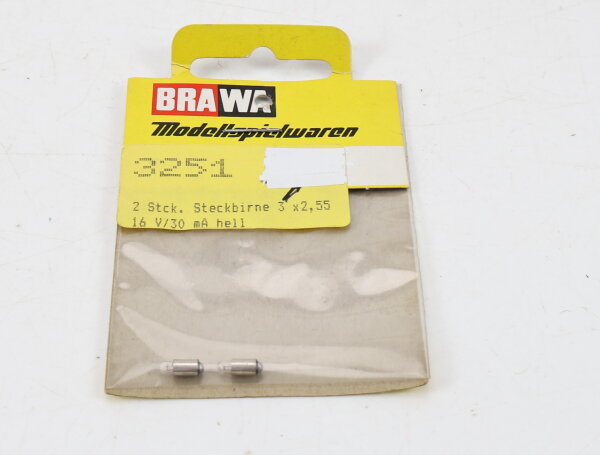 Brawa H0 3251 Beleuchtung 2x Ersatzbirne Steckbirne hell 3x 2,55/ 16V 30 mA