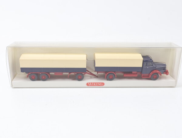 Wiking H0 891 02 40 Modellauto Pritschen-Lastzug Krupp Titan Blau 1:87
