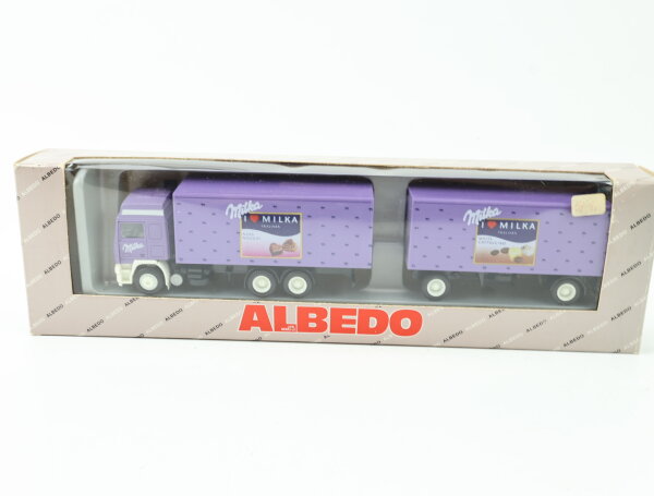 Albedo H0 Modellauto LKW Hängerzug "I Love Milka" 1:87