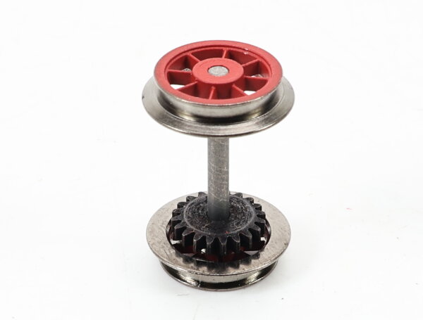 E1641 Fleischmann H0 534097 Ersatzteil Tenderradsatz m. Zahnrad - rot