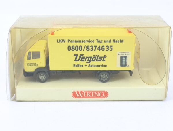 Wiking H0 Modellauto LKW Pannenservice Tag und Nacht Vergölst Gelb 1:87
