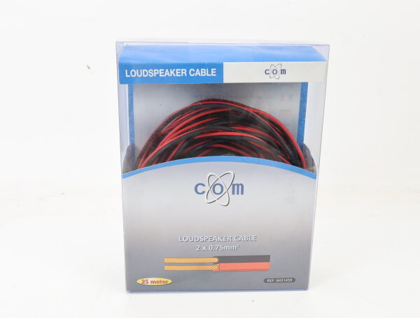Lautsprecher Kabel 25 m 2x 0,75 mm² rot/schwarz Loudspeaker cable 6431459