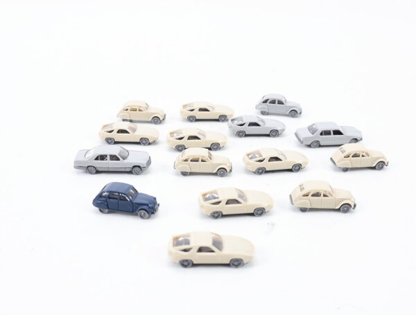 E1641 Fleischmann N 15x Modellauto PKW Porsche Citroen Mercedes Benz 1:160