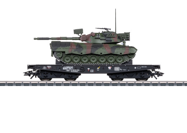 Märklin H0 48877 Güterwagen Schwerlast-Flachwagen Rlmmps 650 + Leopard 1A1 DB