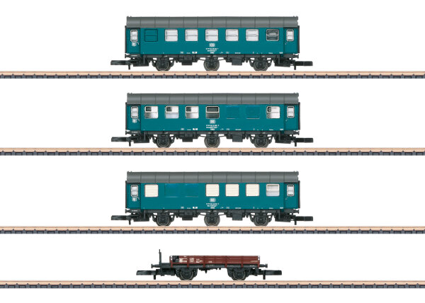 Märklin Spur Z 87762 Wagen-Set 4-tlg. "Bauzug" Schlafwagen Niederbord DB Ep. IV