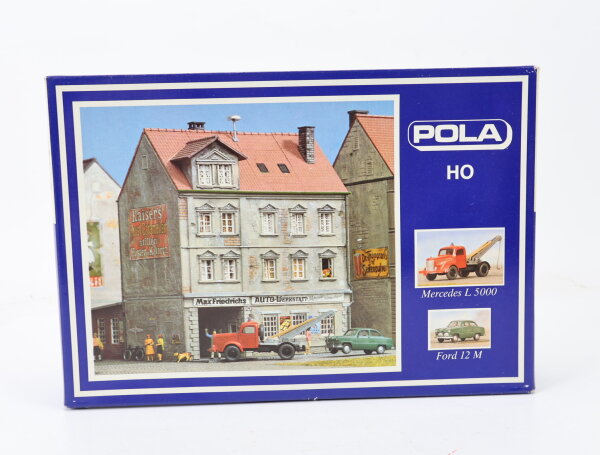Pola H0 165 Gebäude Bausatz Gewerbebau Stadthaus mit Hinterhof Werkstatt