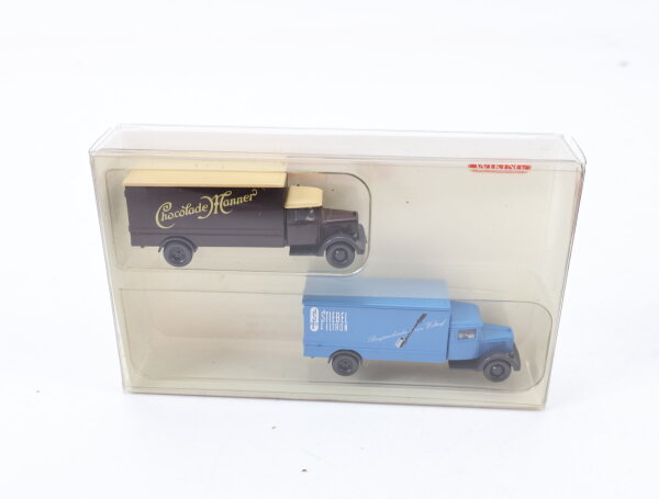 Wiking 944 05 27 Modellauto Zwei klassische Koffer-LKW MB L 2500 1:160