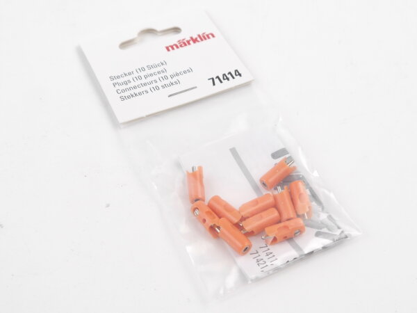 Märklin H0 71414 10x Bananenstecker Zwergstecker plugs orange 1:87