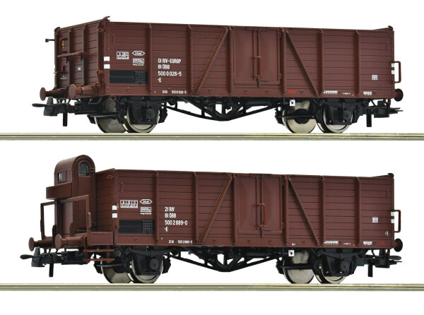 Roco H0 6600123 2-tlg. Set: Offene Güterwagen, ÖBB