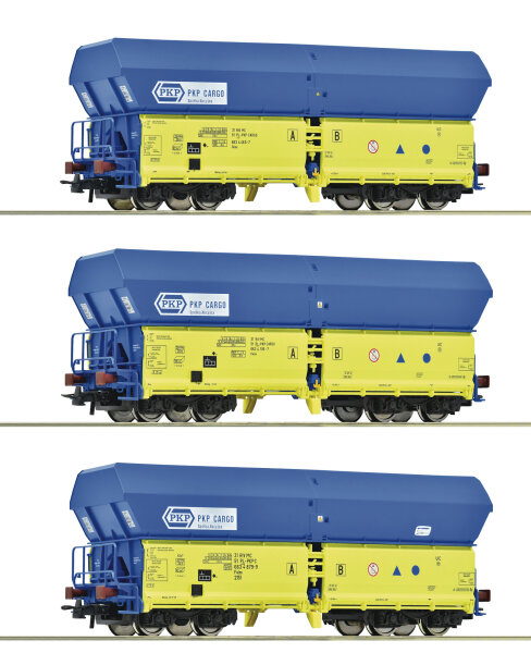 Roco H0 6600136 3-tlg. Set: Selbstentladewagen, PKP