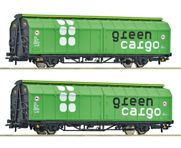 Roco H0 6600114 2-tlg. Set: Schiebewandwagen, Green Cargo