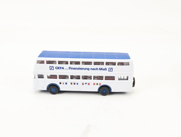 Wiking H0 Modellauto Werbemodell Doppeldecker Bus Büssing D2U "GEFA" 1:87