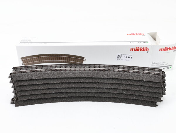Märklin H0 24230 6x Gleismaterial C-Gleis gebogen R2 437,5 mm / 30° OVP