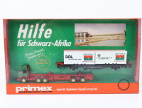 Primex H0 4573 Güterwagen-Set Hilfe für Schwarz-Afrika Containerwagen + LKW OVP