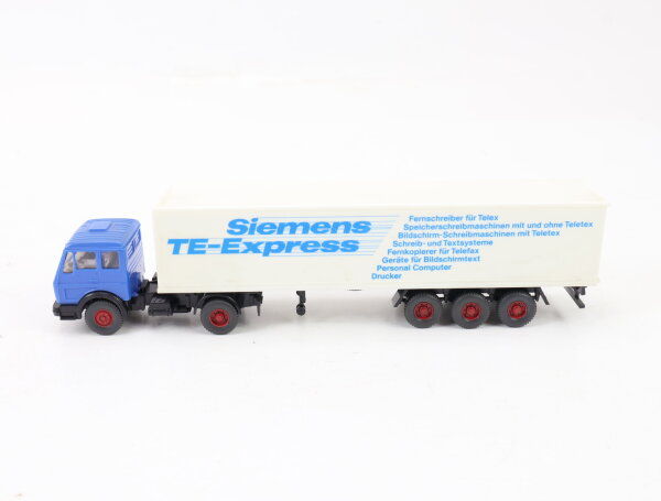 Wiking H0 Modellauto Sattelzug LKW MB "Siemens TE-Express" Blau/Weiß 1:87