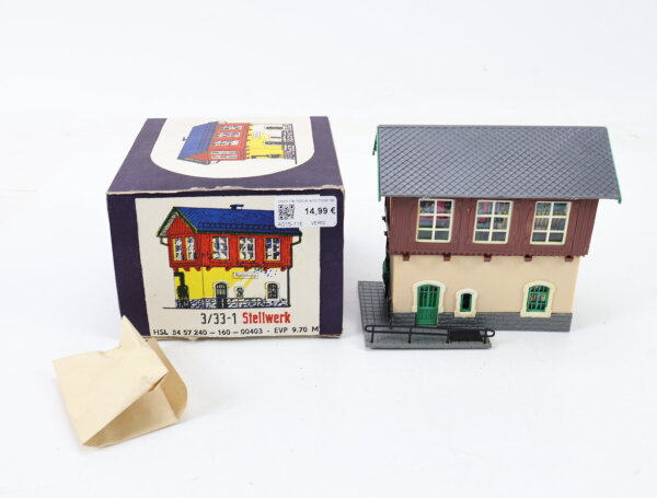 Vero Manos H0 3/33-1 Gebäude Fertigmodell Blockstellwerk Radeburg OVP