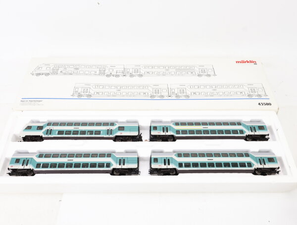 Märklin H0 43580 Personenwagen-Set 4-tlg. Doppelstockwagen Ep. V / NEM OVP