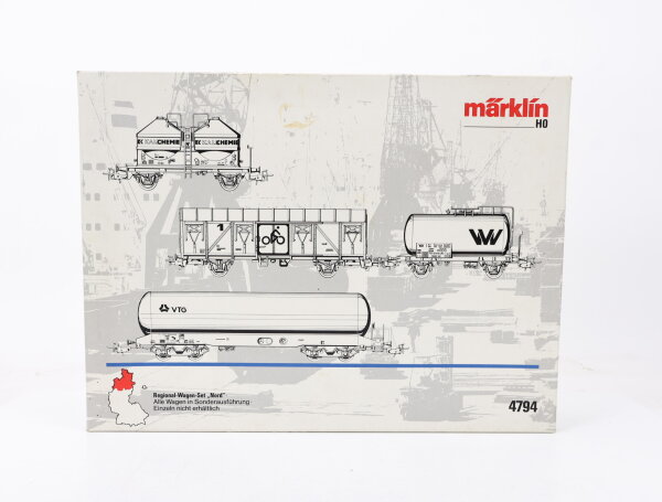 Märklin H0 4794 Güterwagen-Set 4-tlg. Regional-Wagen-Set "Nord" DB 1:87 in OVP