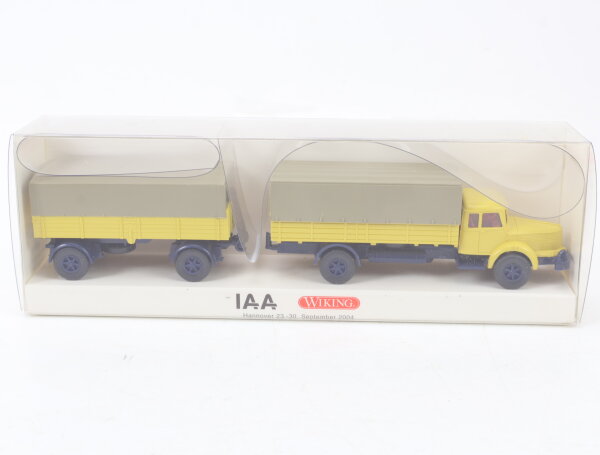 Wiking H0 480 01 Modellauto Pritschen-Lastzug Krupp Titan IAA Gelb 1:87