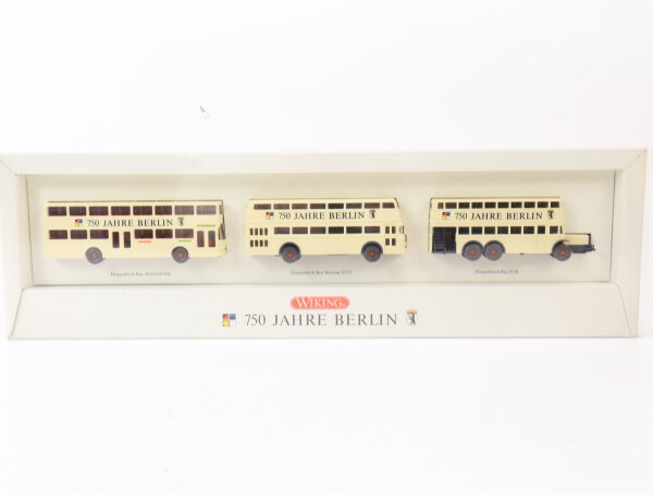 Wiking H0 Modellauto Set 750 Jahre Berlin 5000/8 Doppeldeck-Bus 1:87