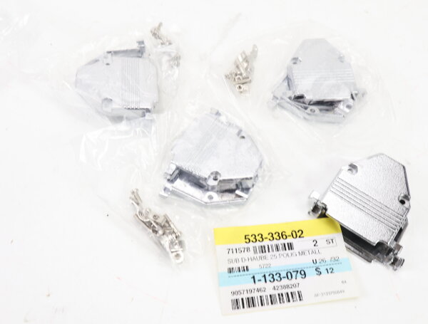 5x Sub D-Haube Buchsenleiste 25-polig  / Metall