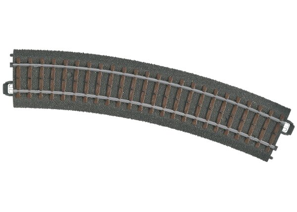 Märklin H0 24224 1x Gebogenes C-Gleis Schiene mit Bettung 437,5 mm / 24,3° 1:87