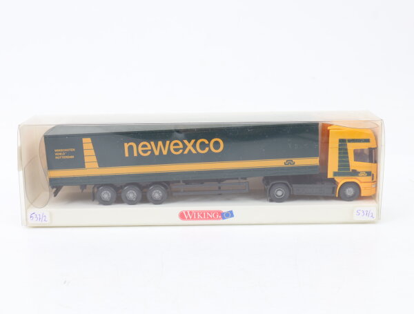 Wiking H0 537 02 Modellauto LKW Gardinenplanensattelzug Scania 144 Newexco 1:87